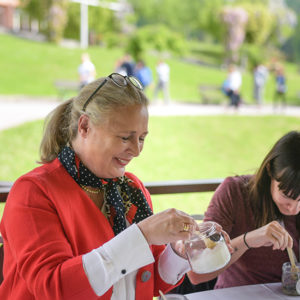 Christine of Shanti Som Wellbeing Retreat creating her own body scrub